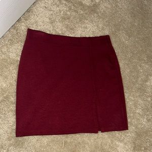 Maroon Pencil Skirt with slit